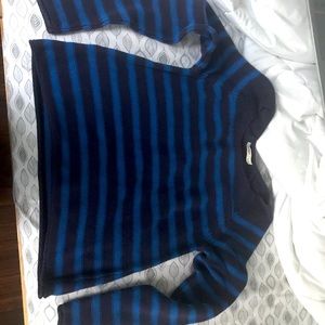 Blue Striped Warm Sweater